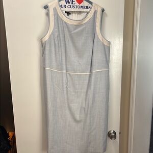 Talbots Sky Blue and Cream Midi Dress